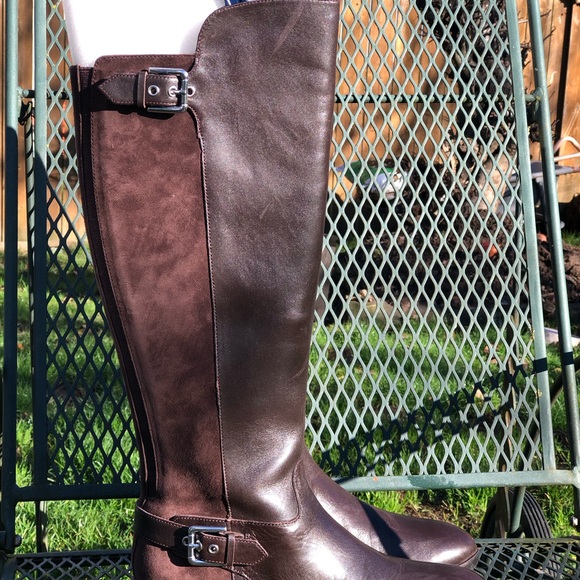 New Mark Fisher Womens Brown Zip Buckle Damsel Leather Knee High